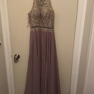 NY Collection Lavender Lace Prom Dress
